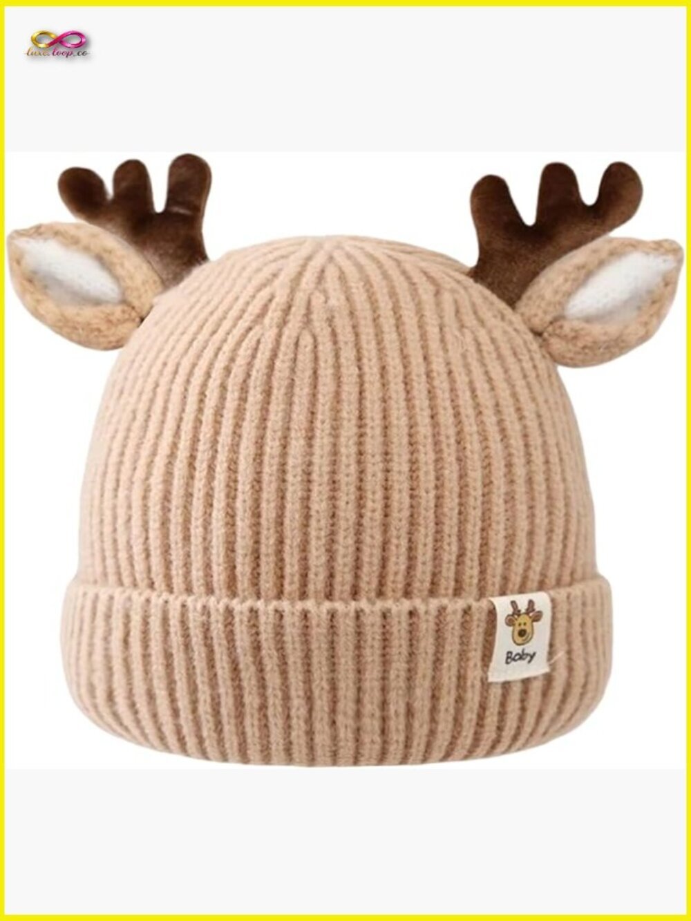 Baby Reindeer Antlers Crochet Knitted Beanie Hat Winter Warm Cute Toddler Cap
